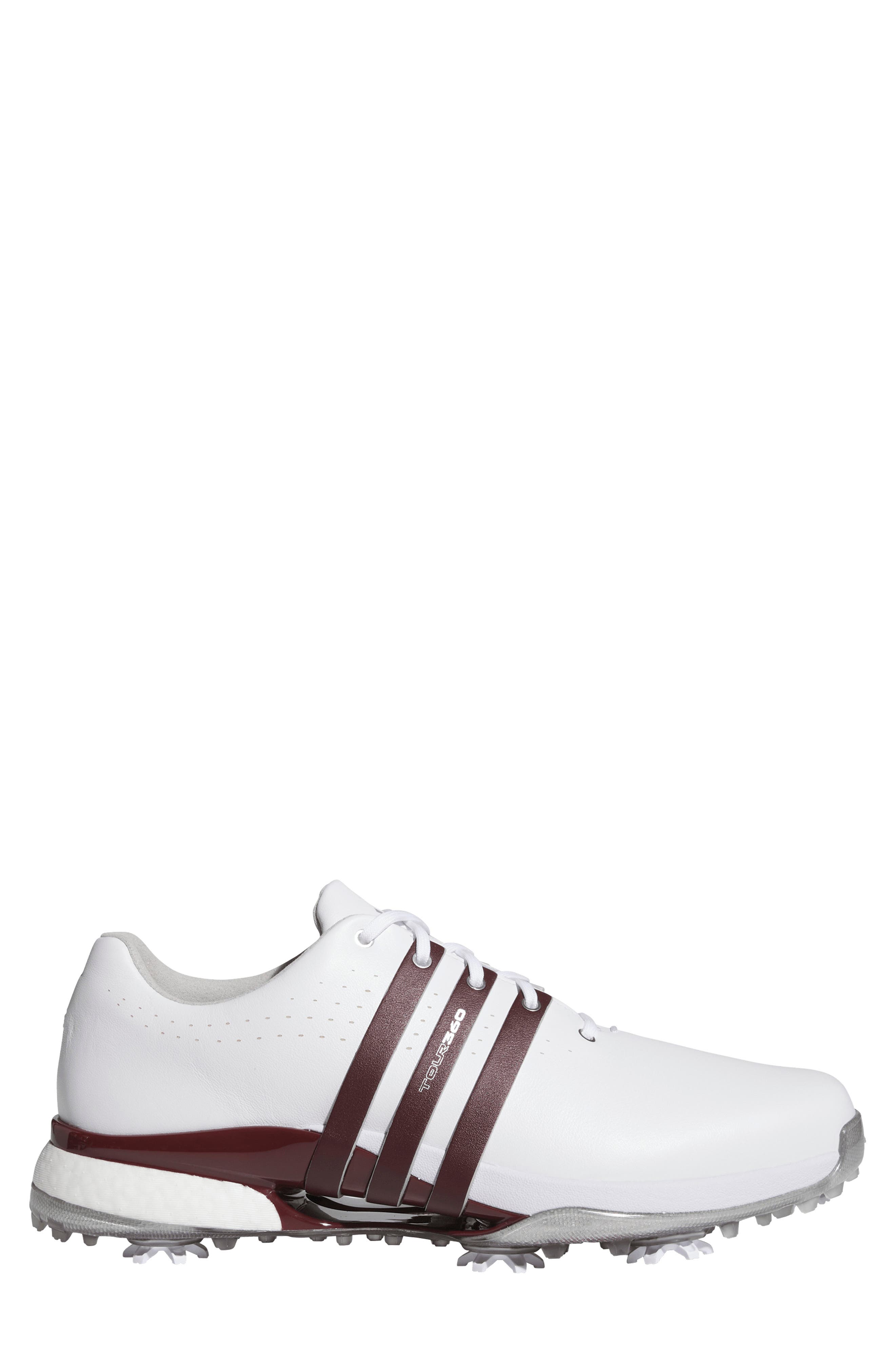 adidas Tour360 24 Golf Shoe, Alternate, color, White/ Maroon/ Iron