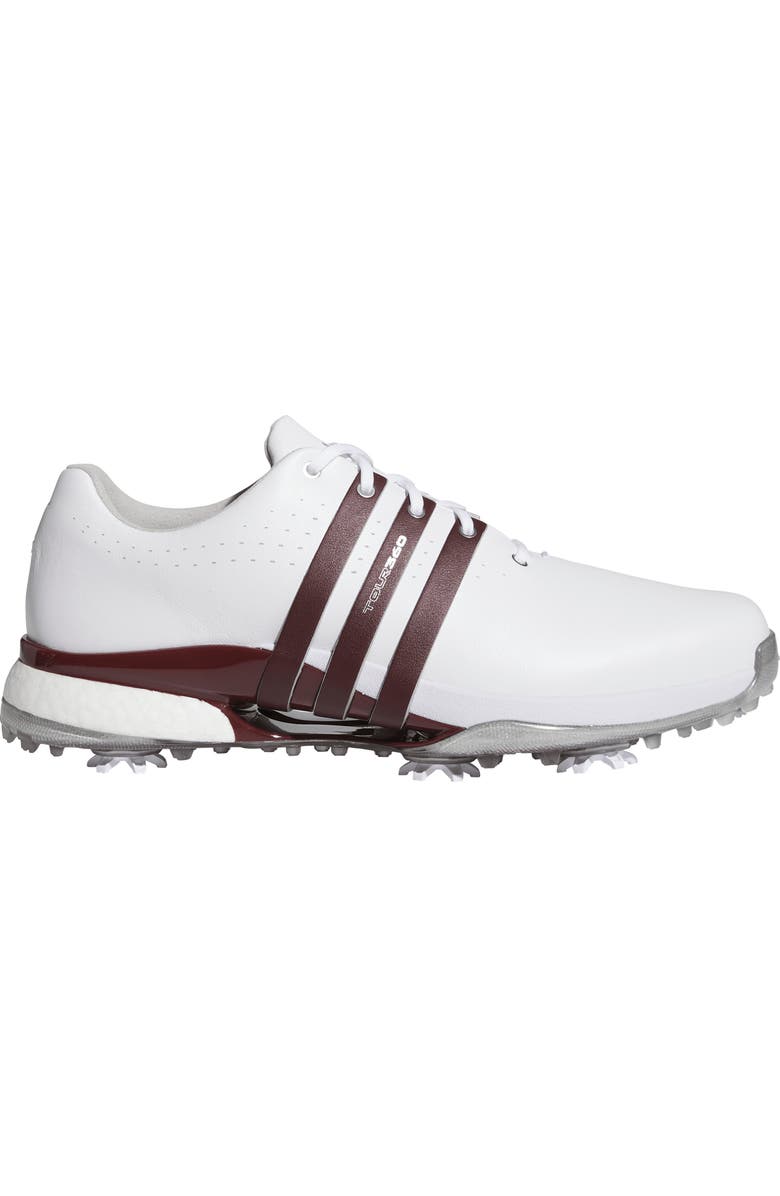adidas Tour360 24 Golf Shoe, Alternate, color, White/ Maroon/ Iron