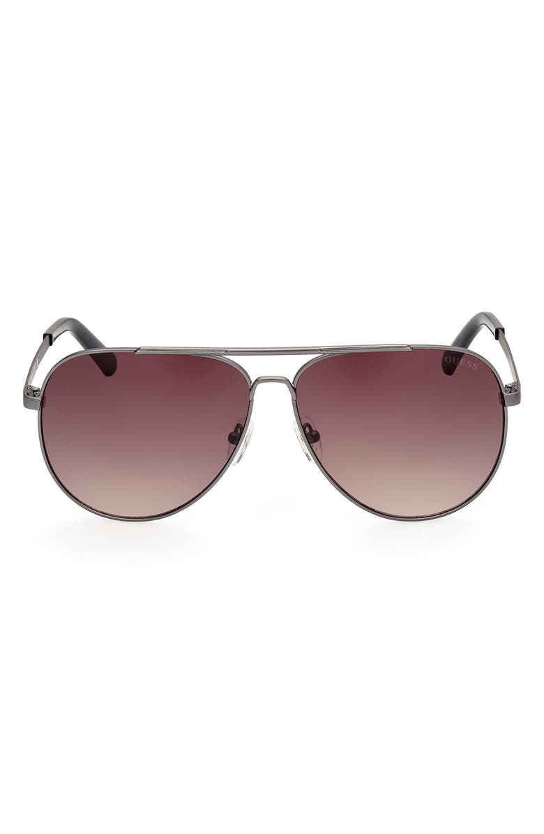 GUESS 62mm Oversize Gradient Aviator Sunglasses, Main, color, 