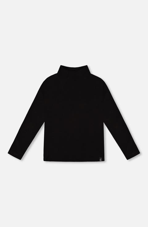 Super Soft Ribbed Mock Neck Top (Little Kid & Big Kid)