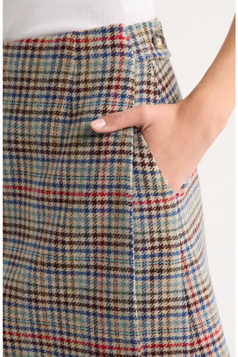 Margo Wool Wrap Miniskirt, Alternate, color, CAMEL BRIGHTS CHECK