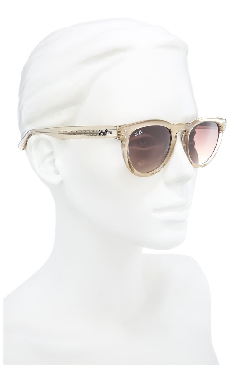 RB2237 51mm Round Gradient Sunglasses, Alternate, color, LIGHT BROWN