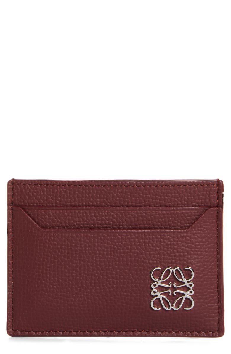 Loewe Anagram Logo Leather Card Case, Main, color,