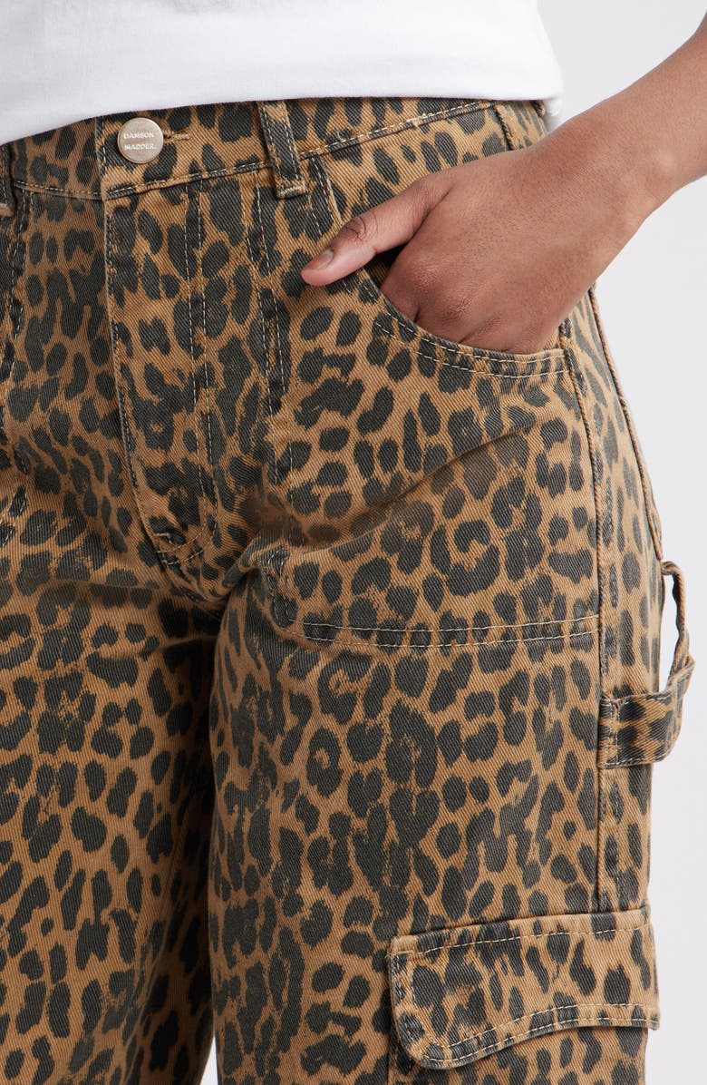 Damson Madder Leopard Cargo Jeans, Alternate, color,
