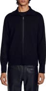 SANDRO Zip-up wool cardigan