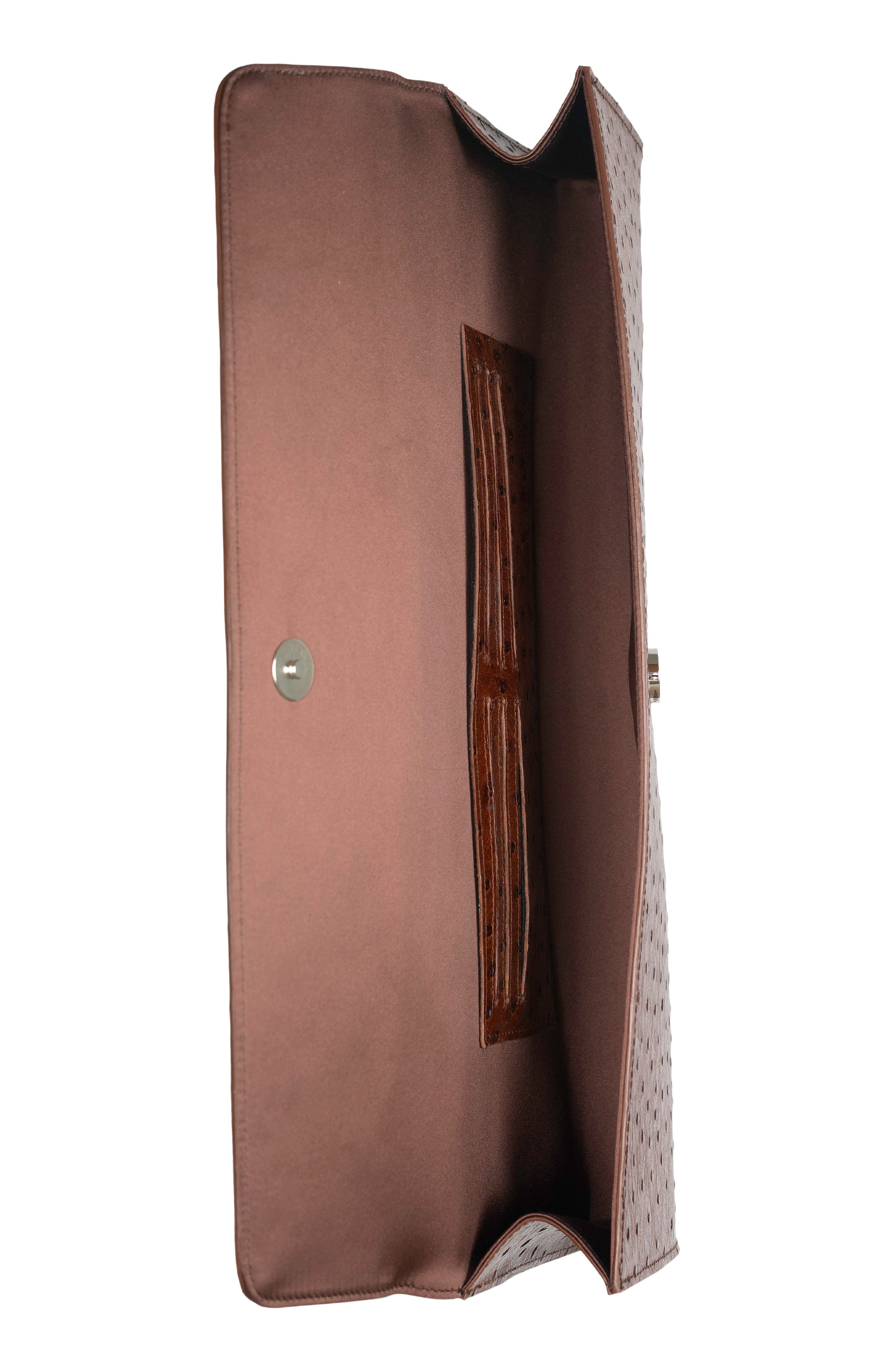 Lucudity Handbag, Alternate, color, BROWN OSTRICH