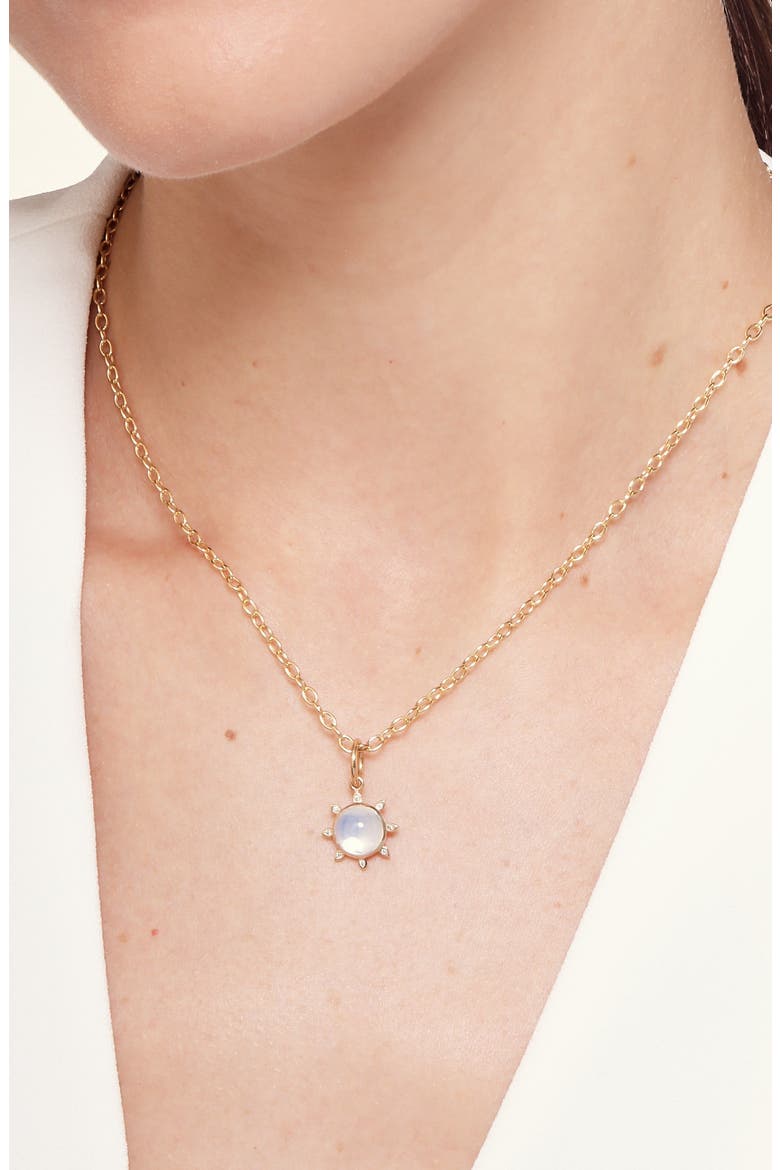 Cosmic Sun Charm, Alternate, color, Moon Quartz