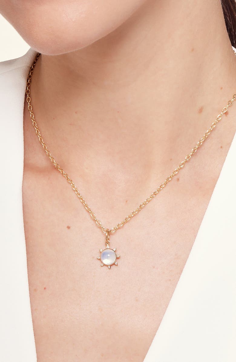 SYNA Cosmic Sun Charm, Alternate, color, Moon Quartz