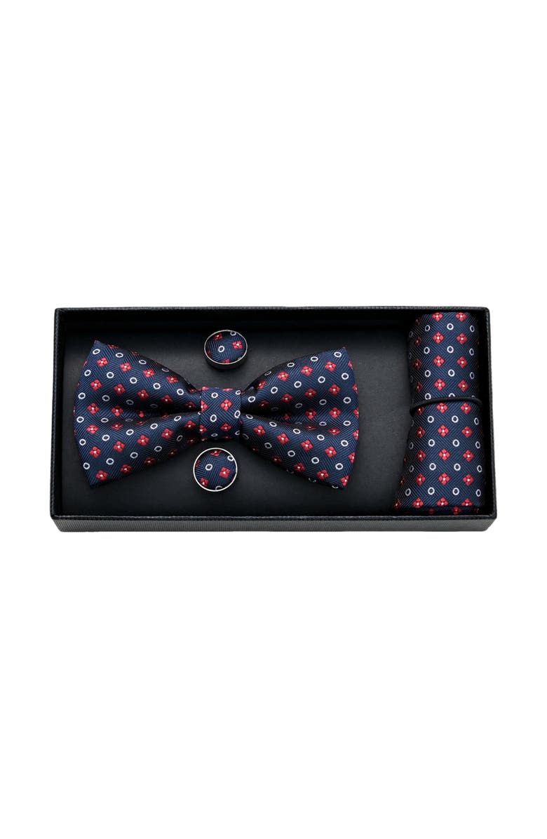 MOUSTACHE Multi-Patterned Bow Tie Set, Main, color, Navy