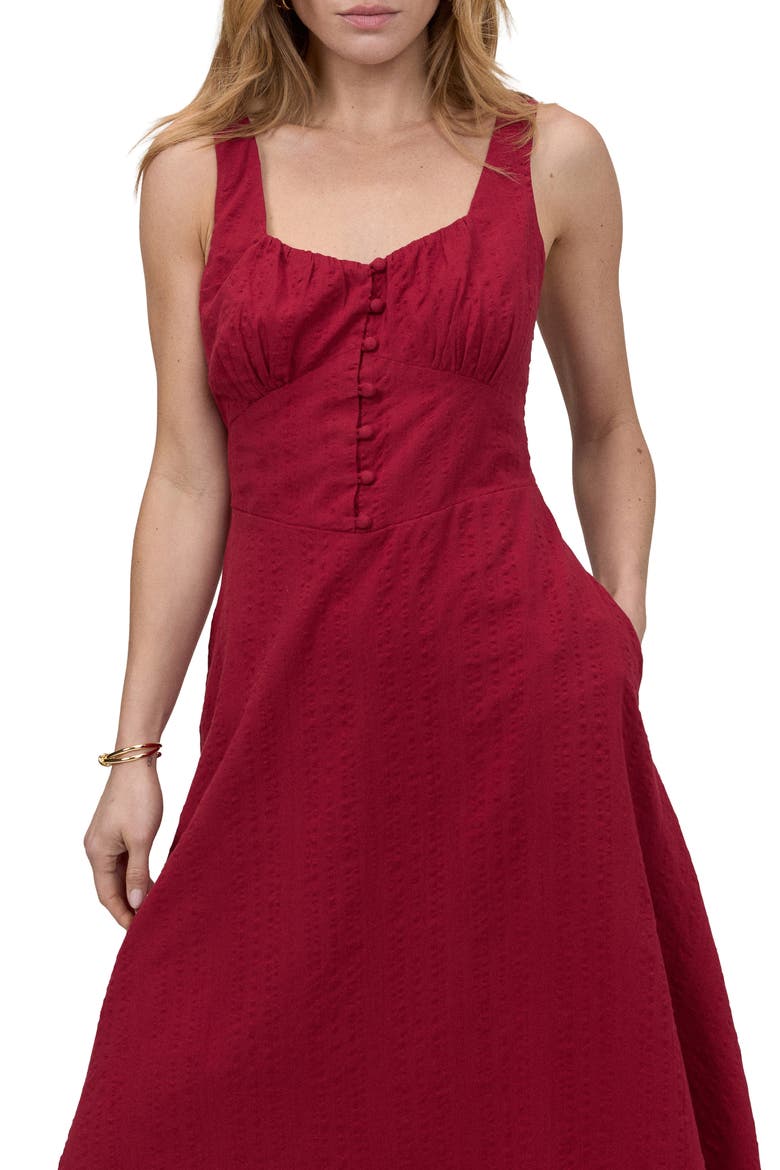 Melody Sweetheart Neck Midi Dress, Alternate, color, RED