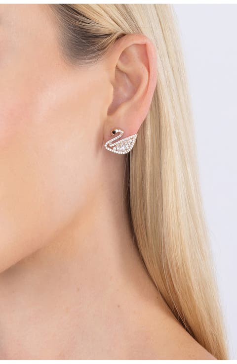 Audrey Swan CZ Crystal Glam Drop Earrings