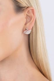 EYE CANDY LOS ANGELES Audrey Swan CZ Crystal Glam Drop Earrings