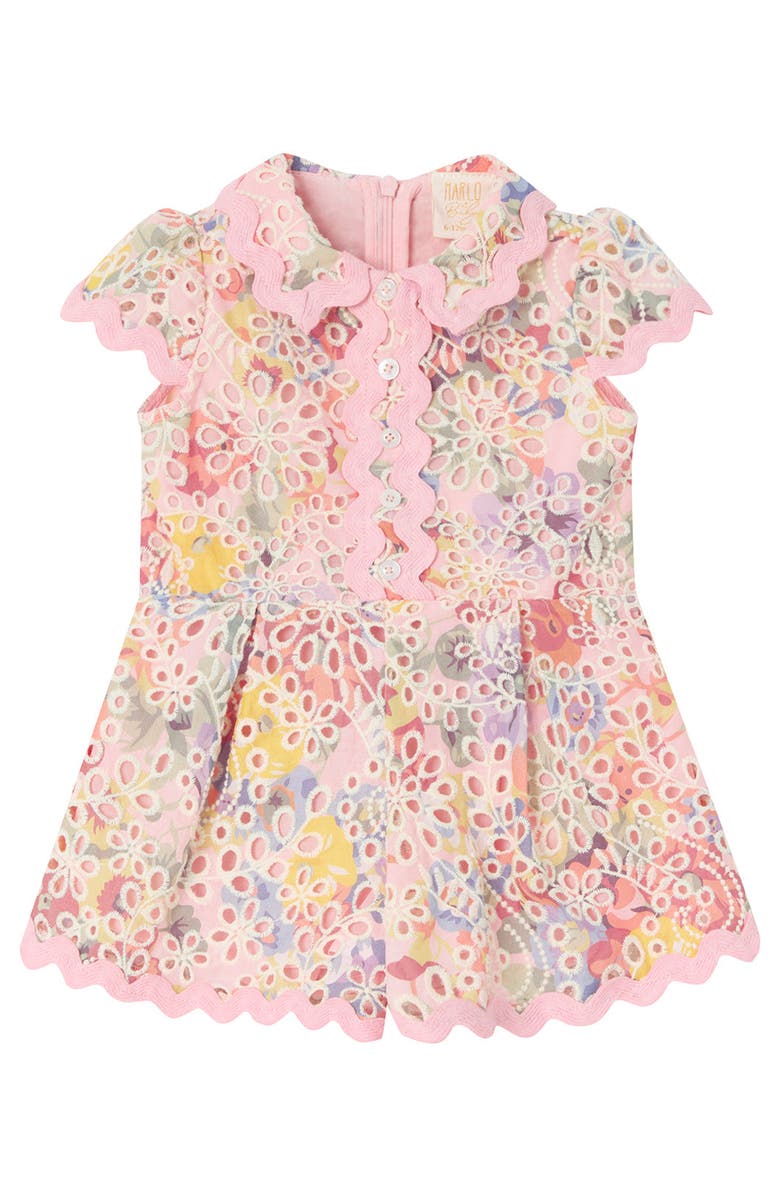 Marlo Kids Alanna Embroidered Romper, Main, color, Floral
