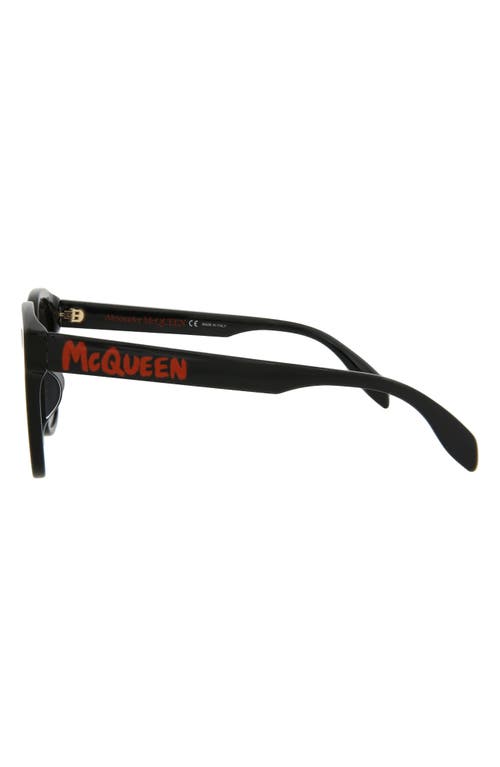 Alexander Mcqueen Mcqueen 56mm Square Sunglasses In Black Black Grey
