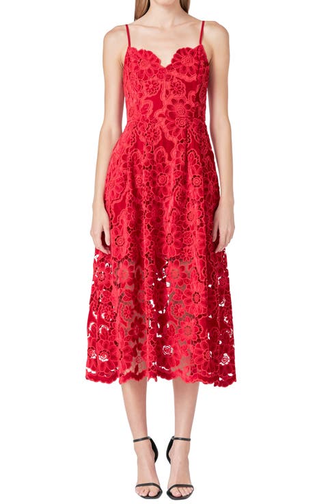 Velvet Lace Midi Dress