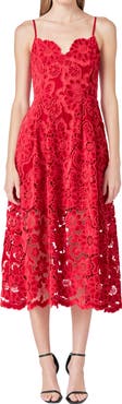 Endless Rose Velvet Lace Midi Dress