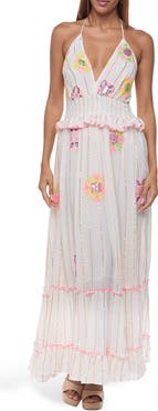 RANEES Embellished Cotton Cover-Up Maxi Dress