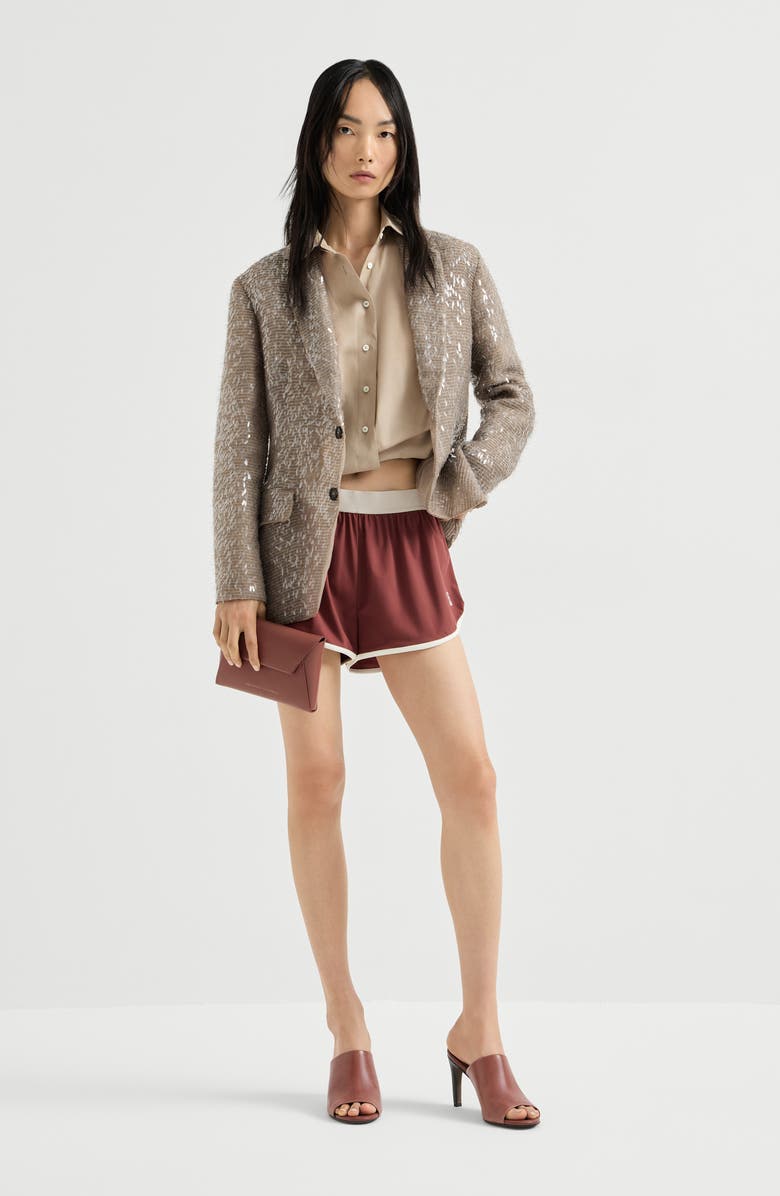 Brunello Cucinelli Dazzling Embroidery blazer, Alternate, color, Rope