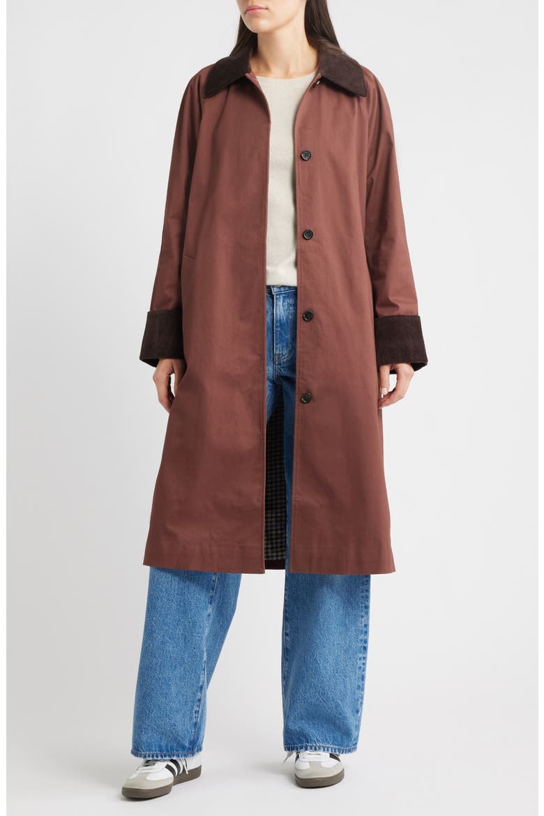 Levy Corduroy Trim Jacket, Main, color, RAISIN