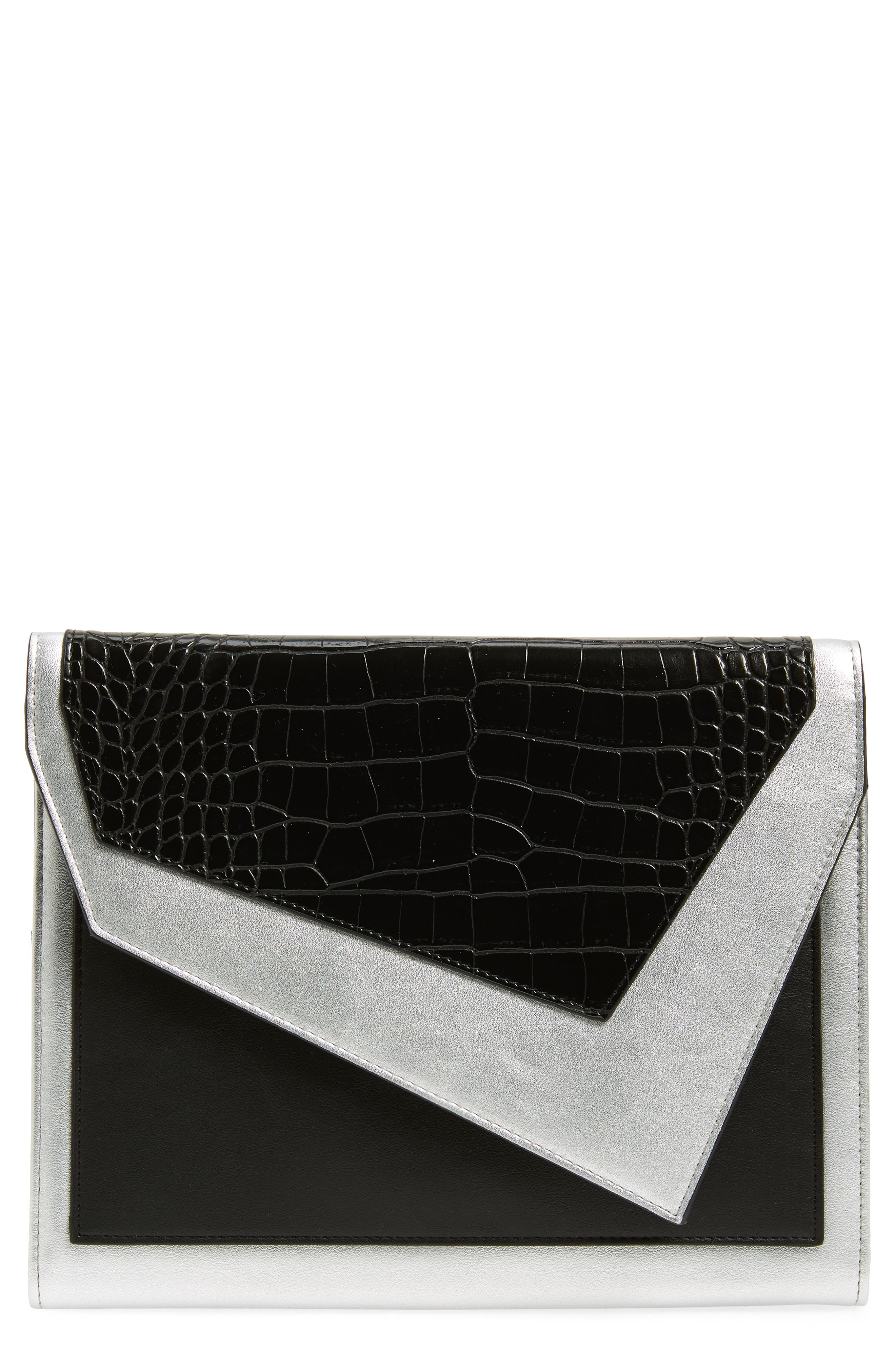 Leith Colorblock Faux Leather Envelope Clutch, Main, color, 