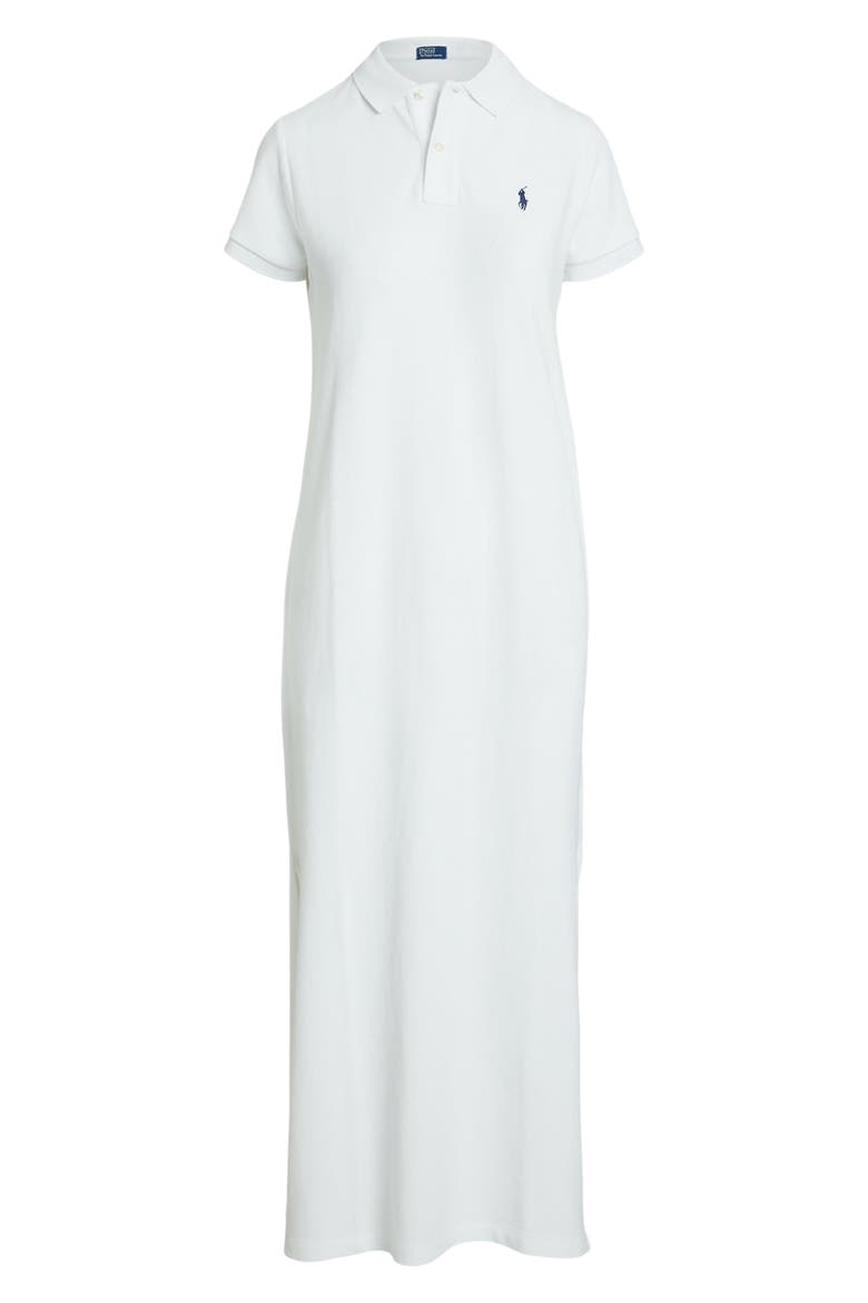 Cotton Polo Dress, Alternate, color, WHITE