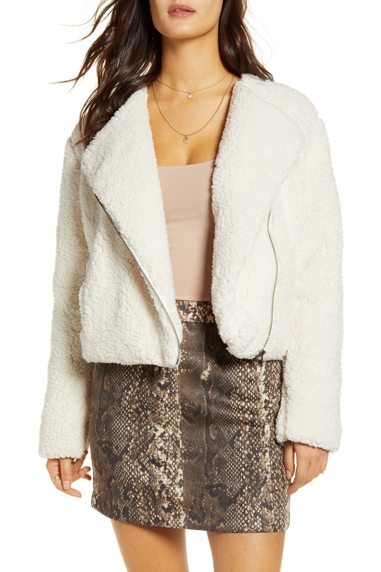 Faux Shearling Jacket, Main, color, IVORY