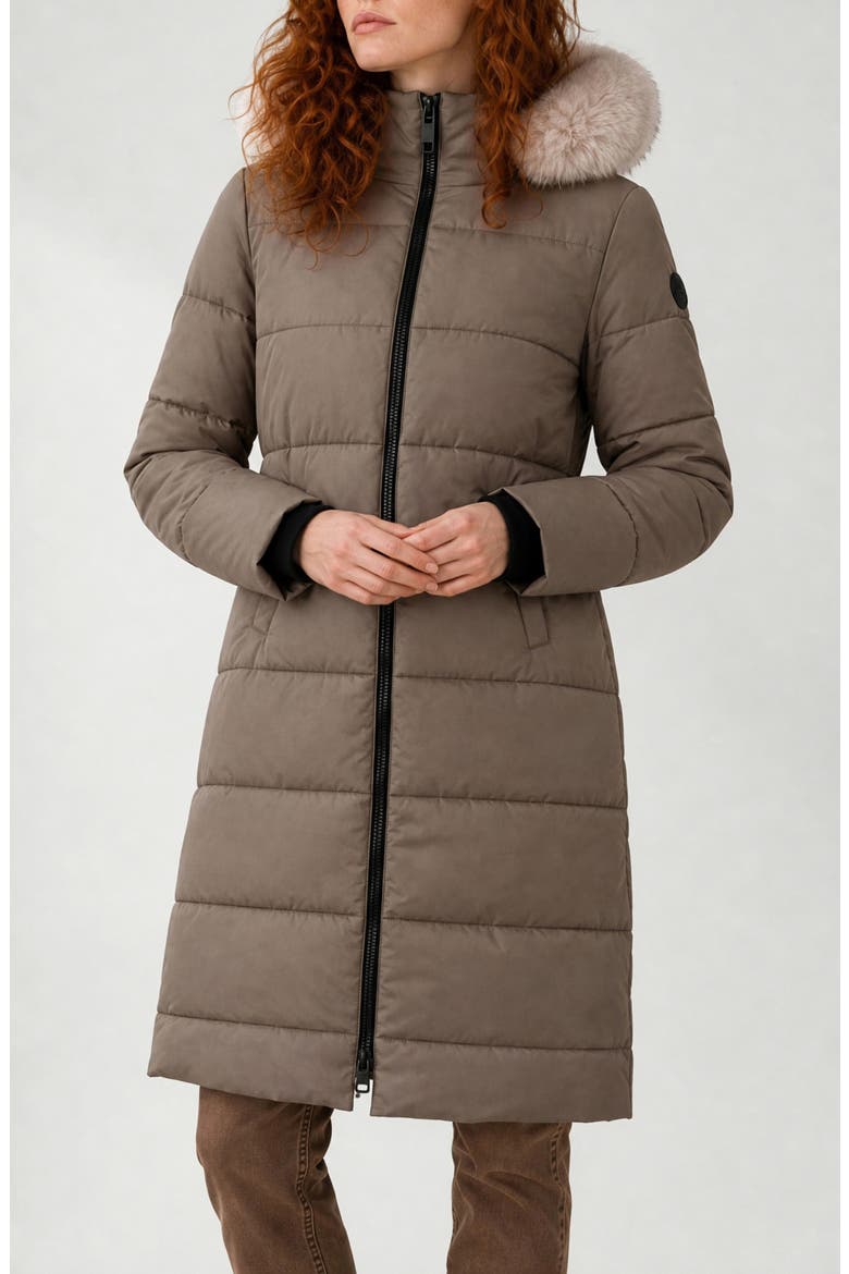 Winter Long Parka with Faux Fur Trim, Alternate, color, MOCHA