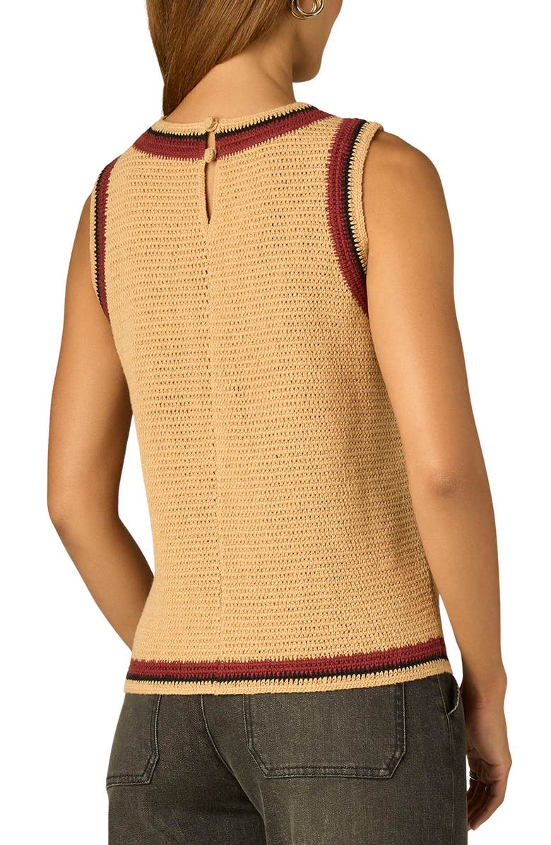 Wit & Wisdom Chevron Sleeveless Sweater, Alternate, color, Golden Beige/ Fired Brick