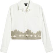 Halogen® Cropped Button Up Top