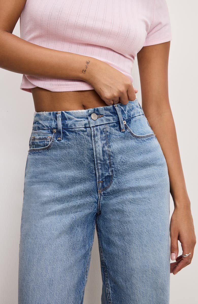 Good American Good Skate High Waist Wide Leg Jeans, Alternate, color, Indigo756