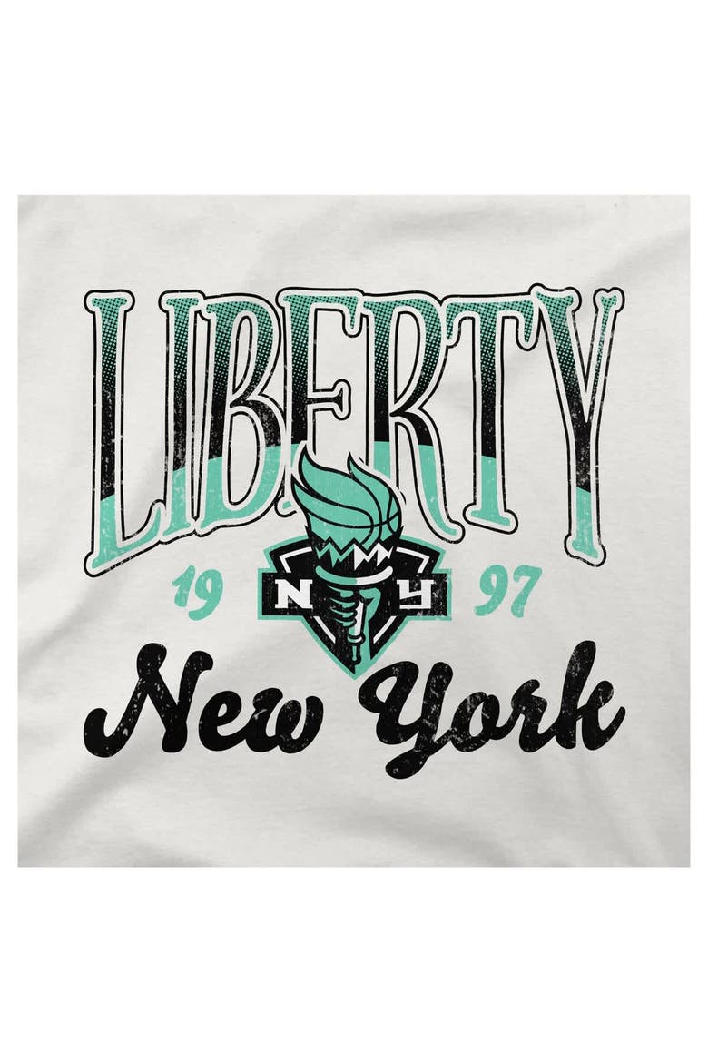Unisex Stadium Essentials Oatmeal New York Liberty Sky High Fleece Crew Neck Sweatshirt, Alternate, color, Oatmeal