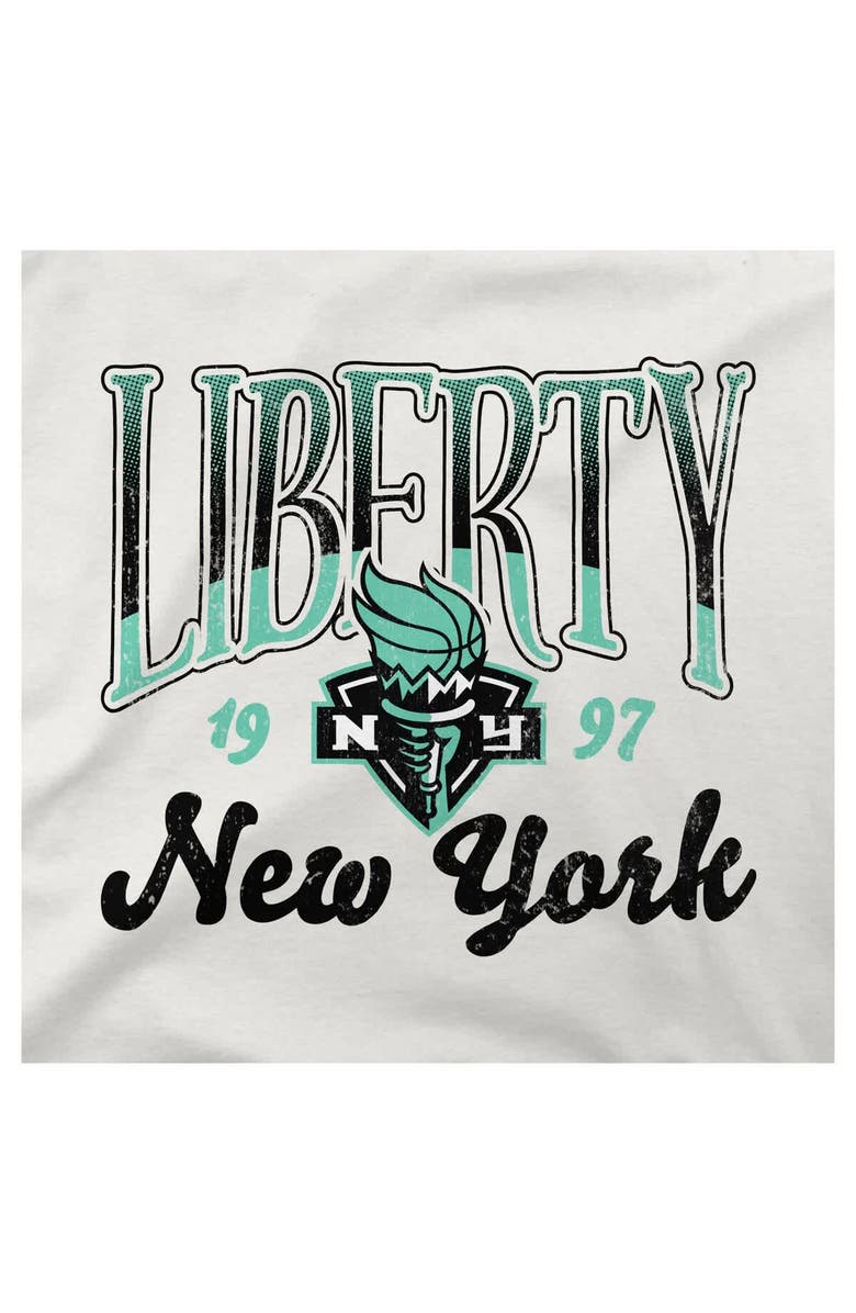 Stadium Essentials Unisex Stadium Essentials Oatmeal New York Liberty Sky High Fleece Crew Neck Sweatshirt, Alternate, color, Oatmeal