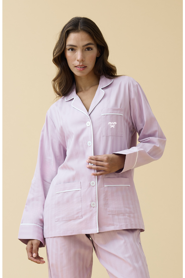 Mom Cotton Pajama Set, Main, color, Lavender
