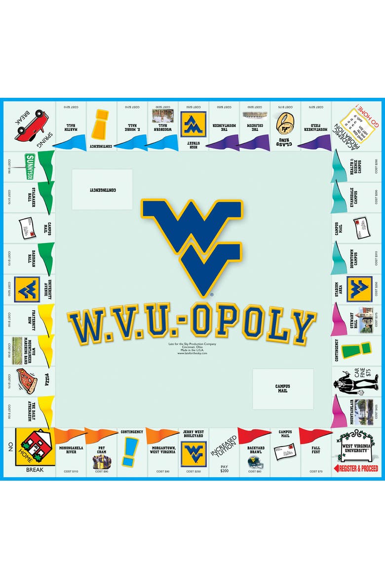 West Virginia University Wvuopoly Monopoly Board Game, Alternate, color, Multicolored