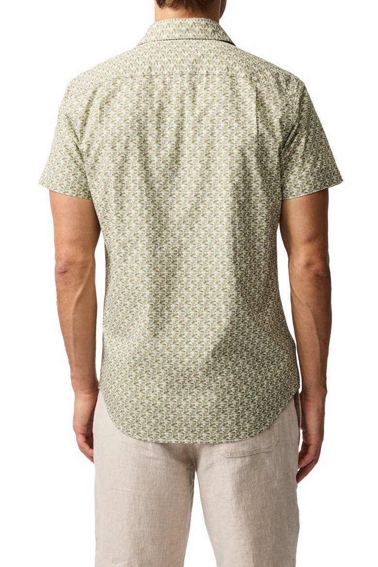 Avonside Short Sleeve Organic Cotton Button-Up Shirt, Alternate, color, FERN
