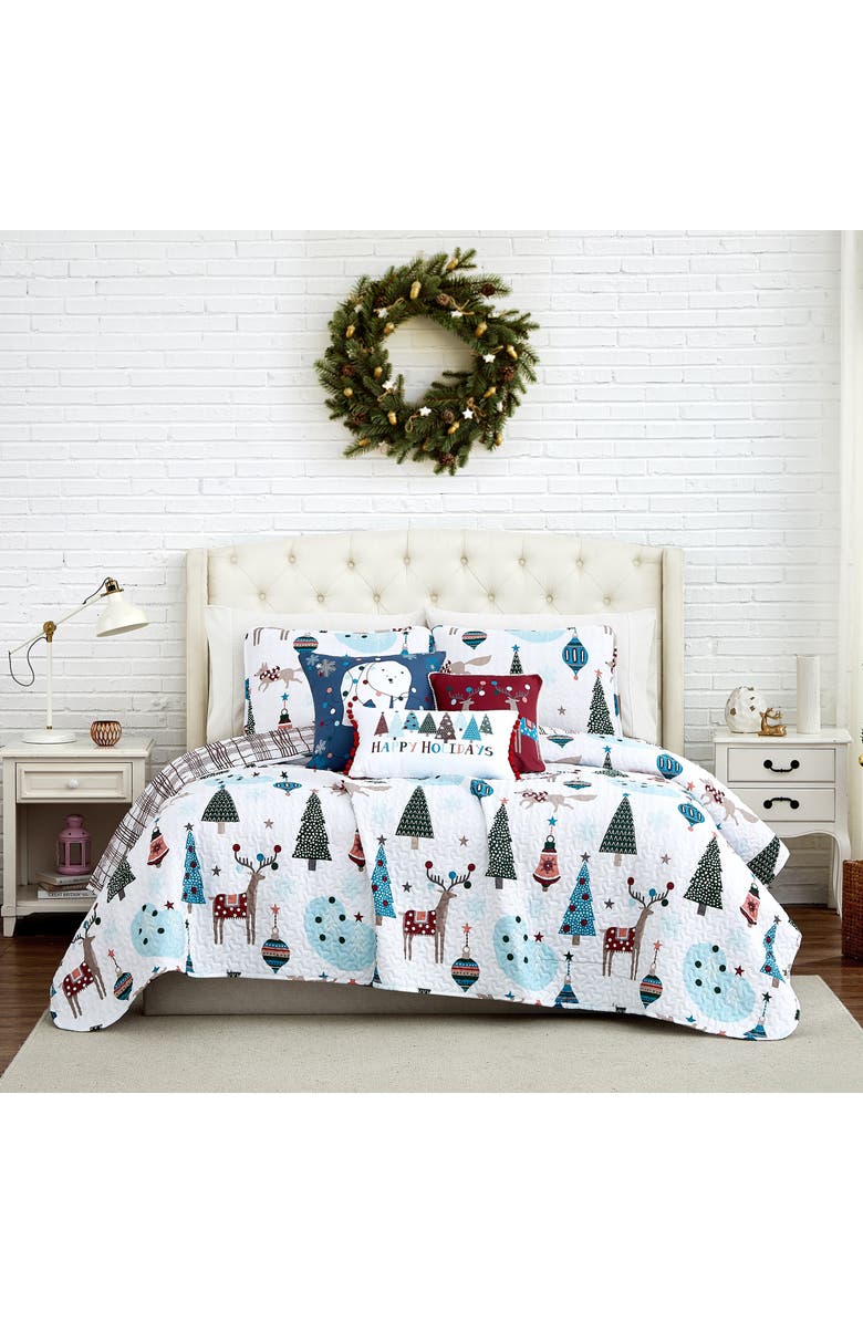 SOUTHSHORE FINE LINENS Holiday Winter Wonderland Quilt Set, Alternate, color, Winter Wonderland