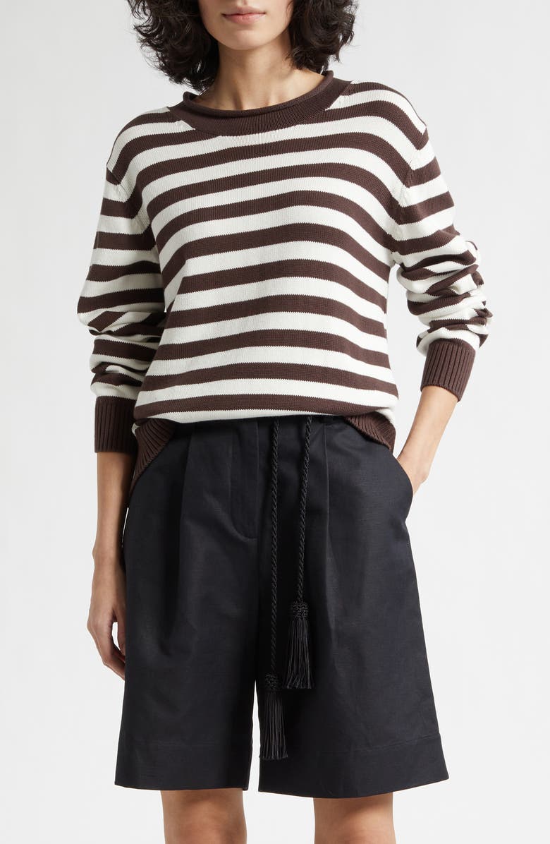 POSSE Lara Stripe Cotton Sweater, Main, color, Stripe