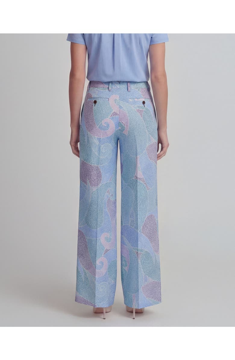 Lords of Harlech Grain Paisley Womens Wool Wide-leg Pant, Alternate, color, Grain Paisley Teal