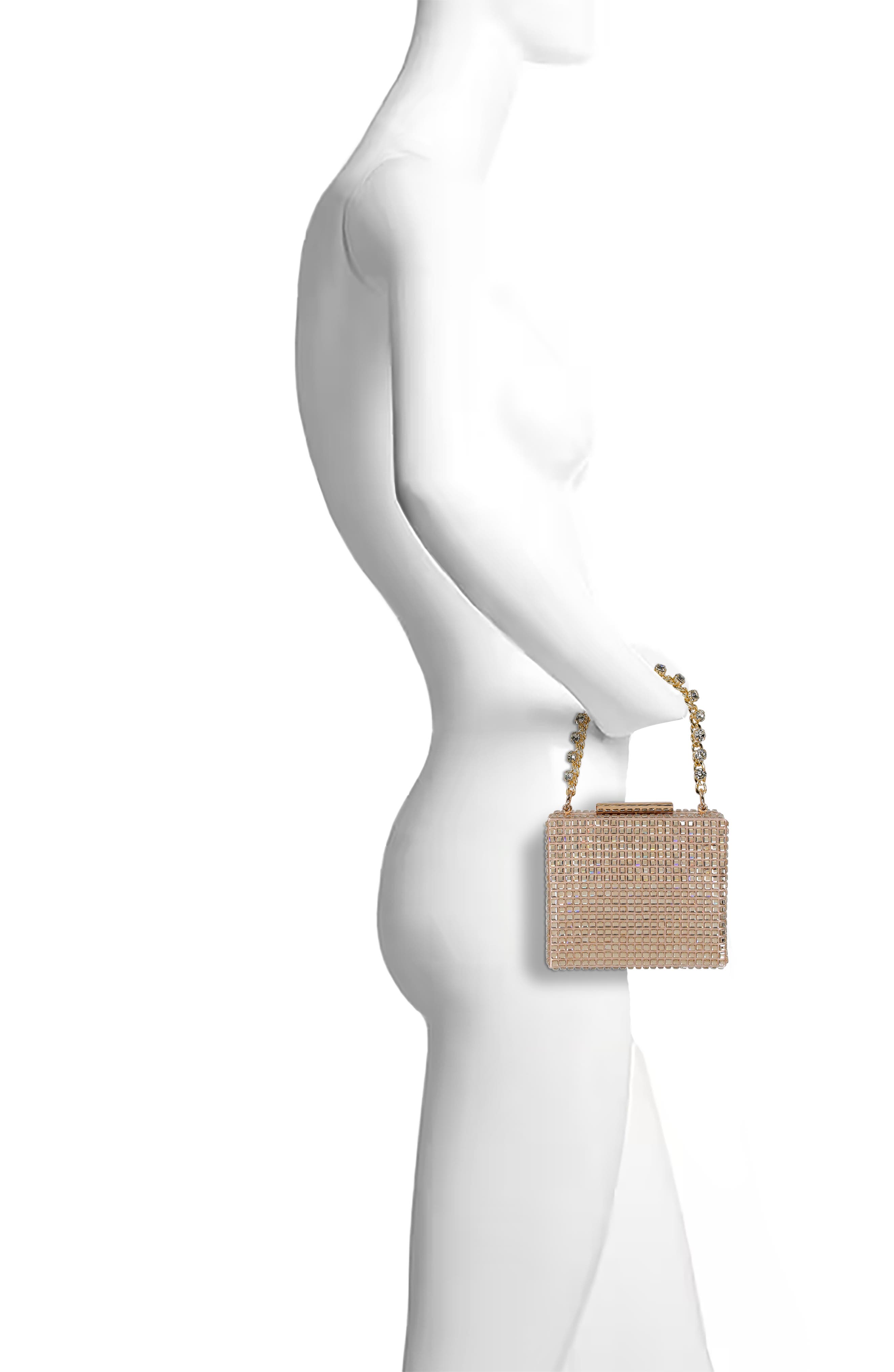 Jewel Badgley Mischka Serenity Crystal Box Clutch, Alternate, color, Champagne