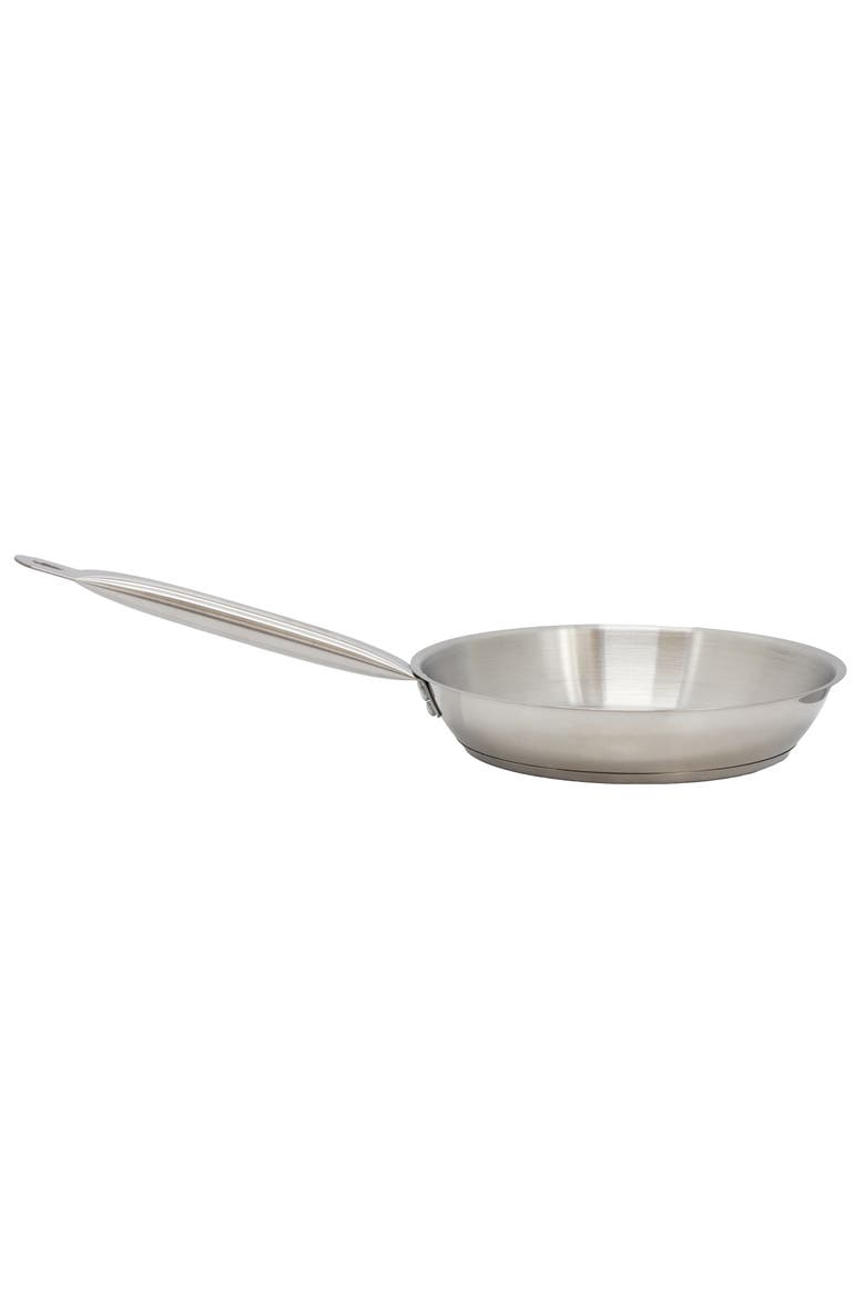 Professional Kitchen 11 Inch Round Stainless Steel Fry Pan, Alternate, color, Silver