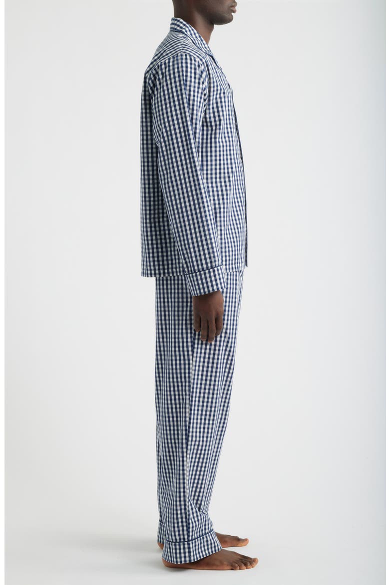 Poplin Woven Pajama Set, Alternate, color, NAVY LAURENT GINGHAM