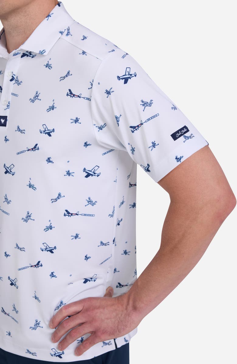 Bad Birdie Let It Fly Skydiver Print Performance Golf Polo, Alternate, color, Let It Fly