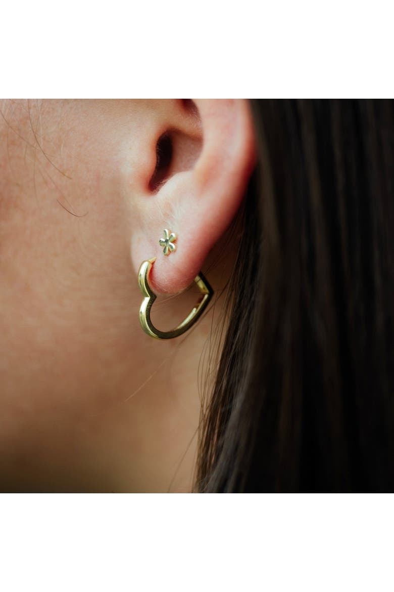 The Bellamy Heartline Hoops, Alternate, color, Gold