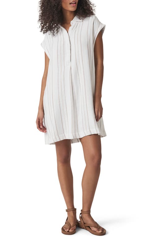 Splendid Gabrielle Stripe Mini Shirtdress In White