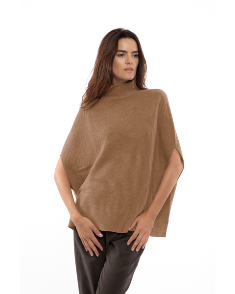 Pure Cashmere Funnel Neck Poncho