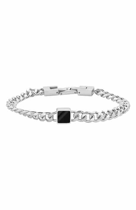 GEOFFREY BEENE Men's Semiprecious Stone Curb Chain Bracelet