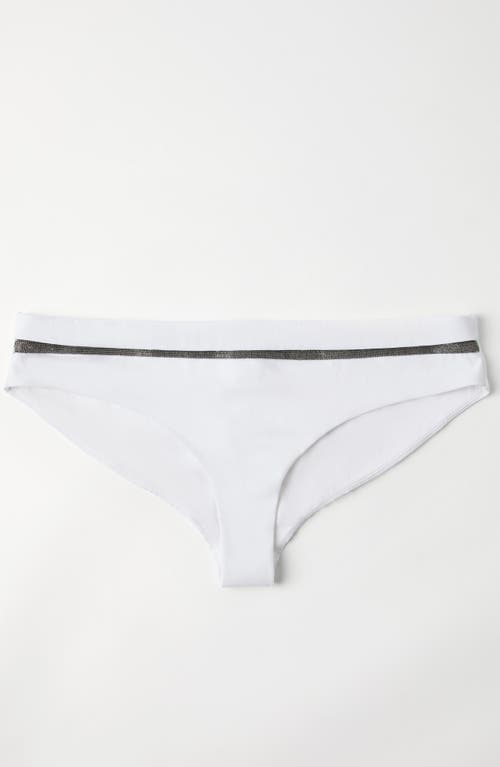 Brunello Cucinelli Bikini Bottom With Monili In White