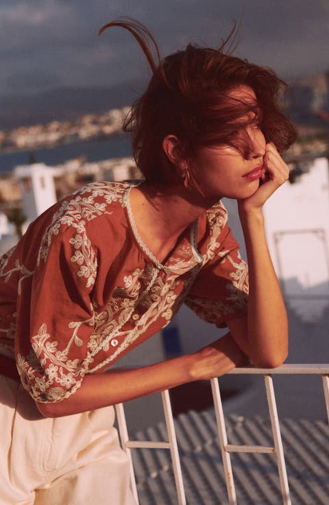 Leah Embroidered Top
