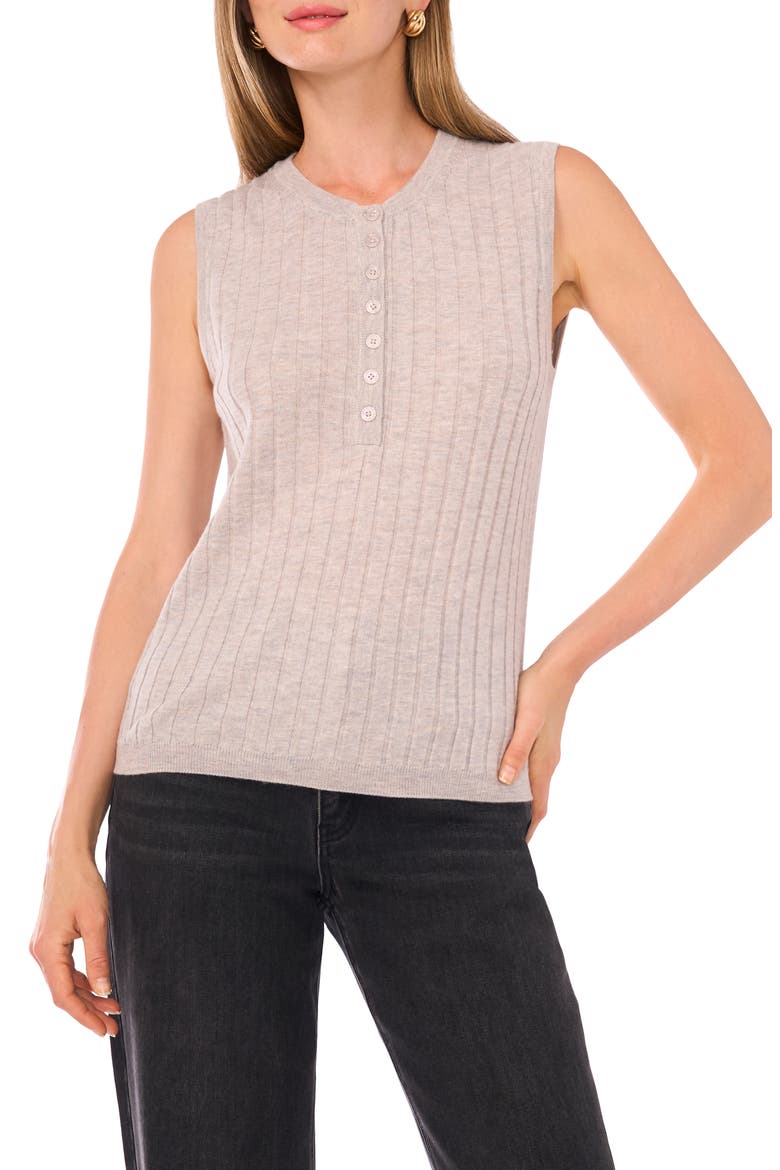 Button Sweater Tank, Main, color, WARM GREY
