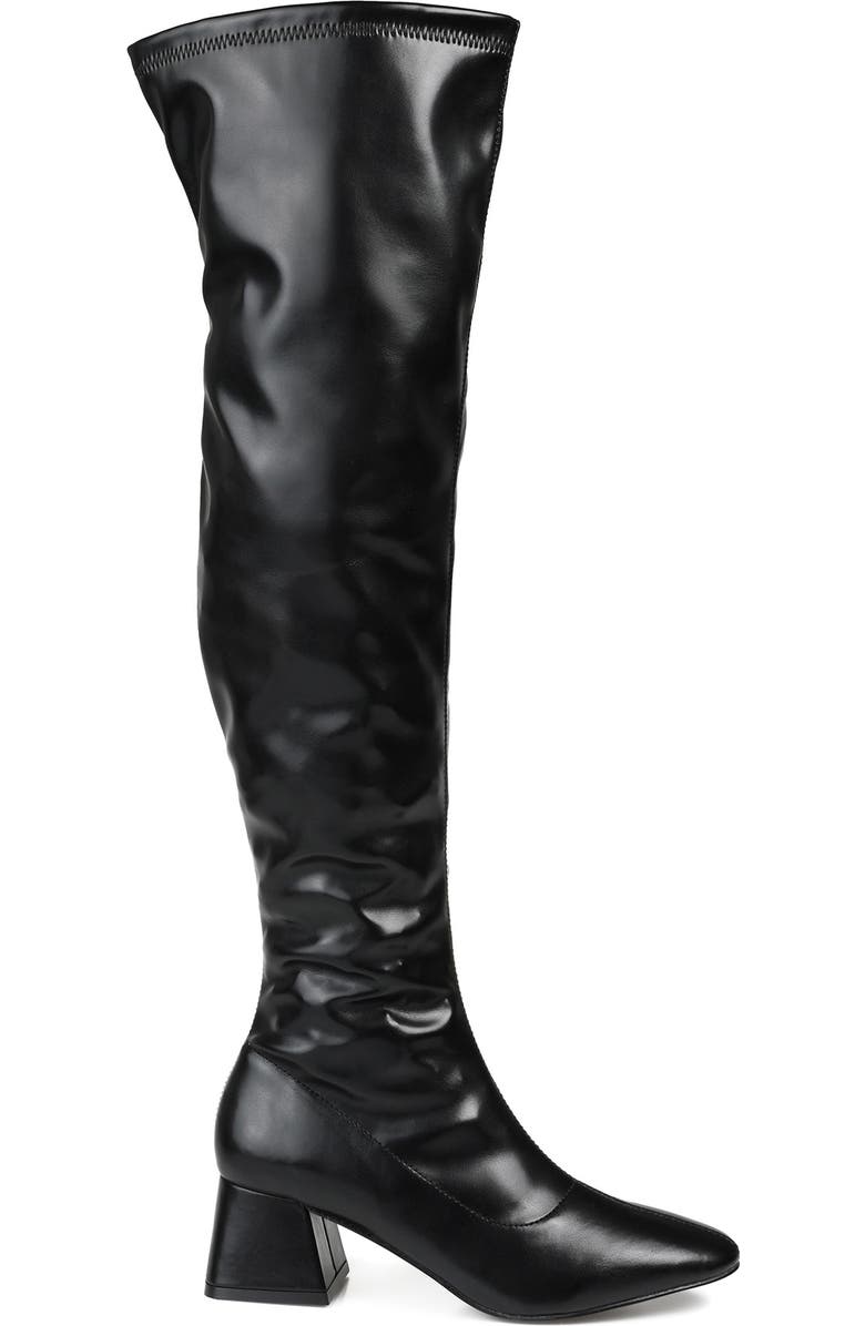 Journee Collection Melika Tall Ruched Shaft Vegan Leather Boot, Alternate, color,
